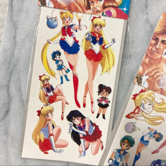 Vintage 90s Sailor Moon Rub On Tattoos New Vntg Anime - Picture 3 of 3